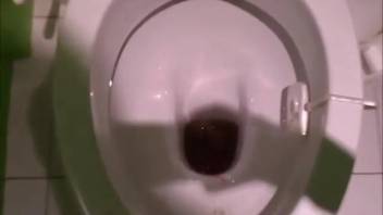 Sweet babe's hot butt pooping in the bathroom