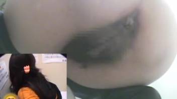 Defecating female in a Japanese restroom 4